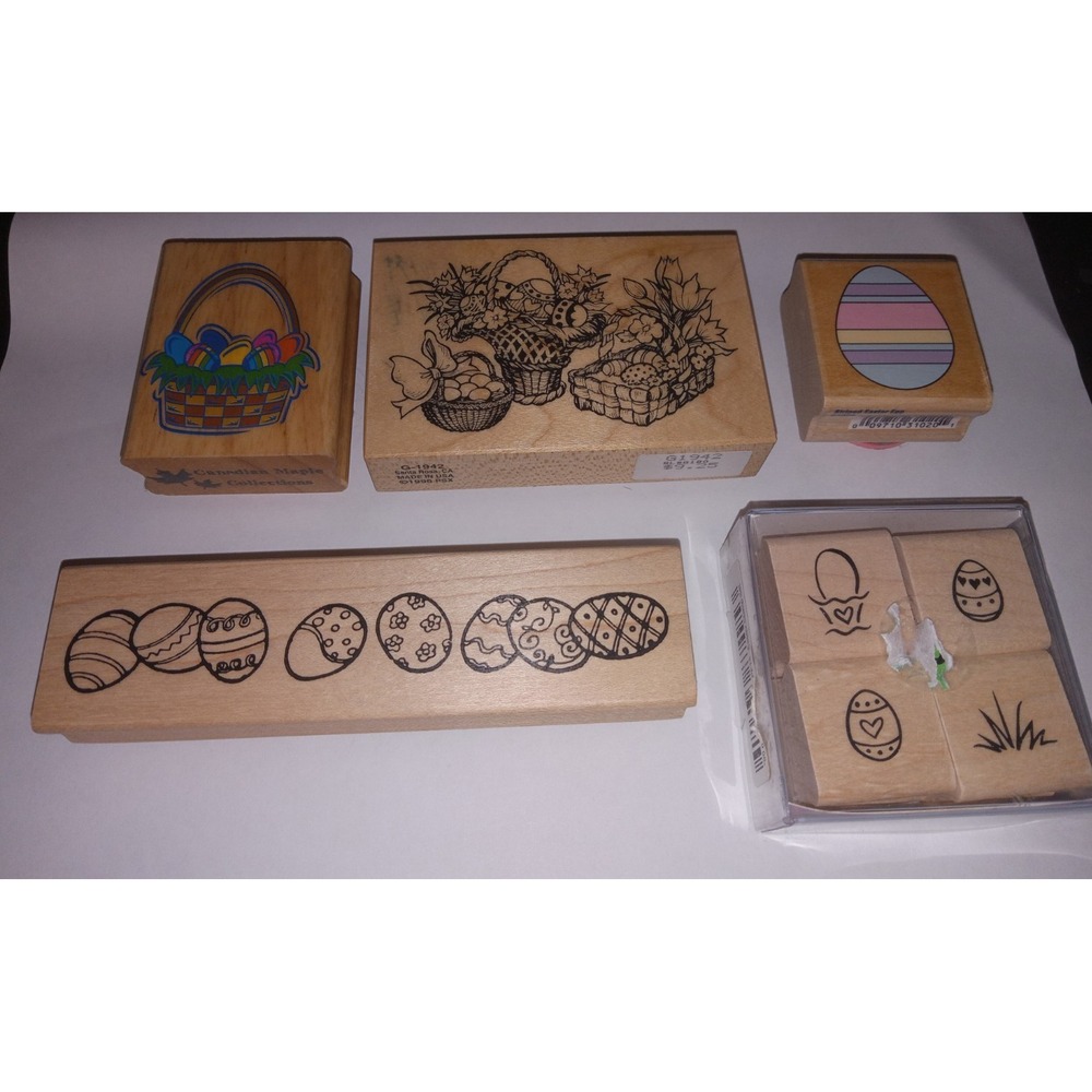 Lot of 8 Rubber Stamps Easter Spring Card Making Stamping Scrapbook Grandmacore